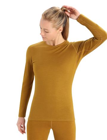 Une pièce Icebreaker Merino 260 Tech Long Sleeve Crewe Thermal Top Femme Marron | FR 1759NWYB